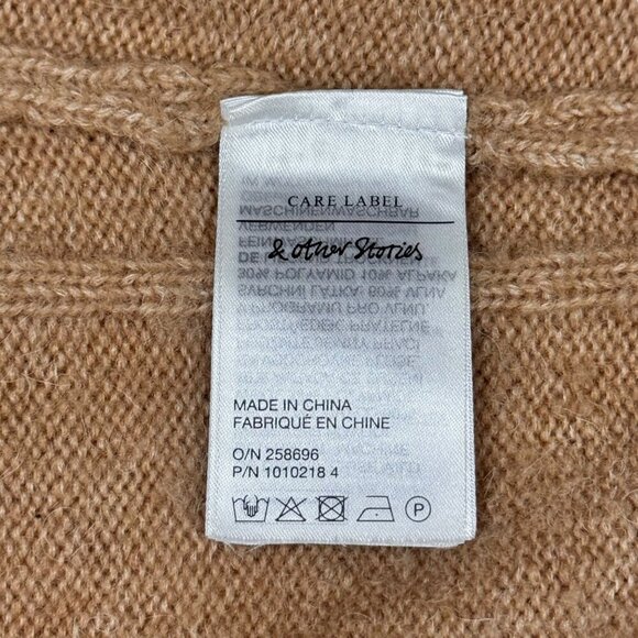 Stockholm Atelier & Other Stories Cable Knit Wool Sweater Sz.S Camel Oversized - Picture 10 of 12